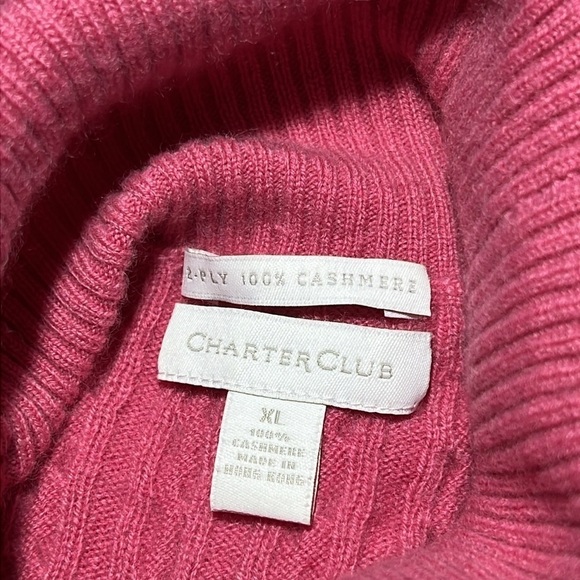 Charters Club 100% 2-PLY Cashmere Turtleneck Sweater Cable knit - Picture 4 of 5